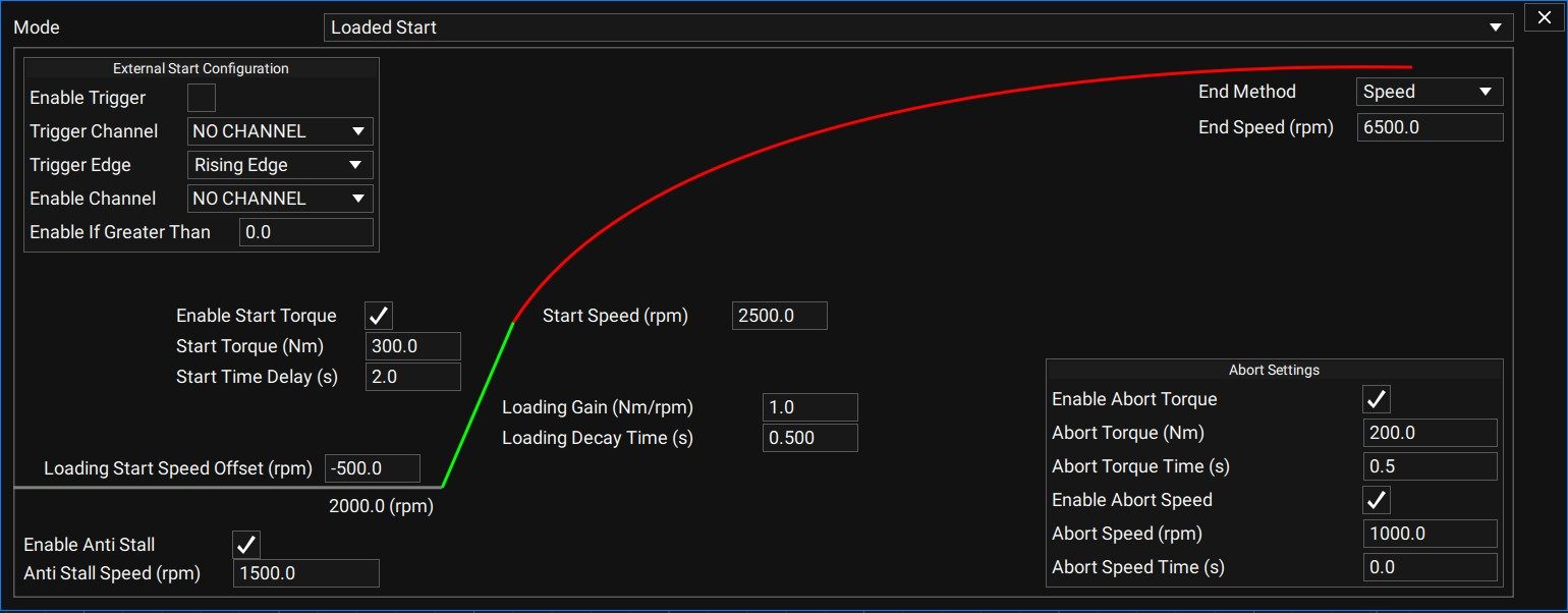 Road Load Ramp Test Setup Screen